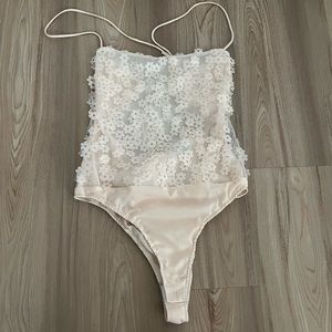 Zara Floral Appliqué Bodysuit